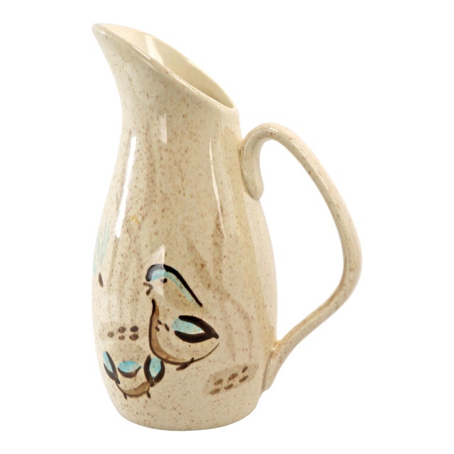 Mid Century Redwing Pottery Bob White Quail Creamer 7 in Pitcher For Sale