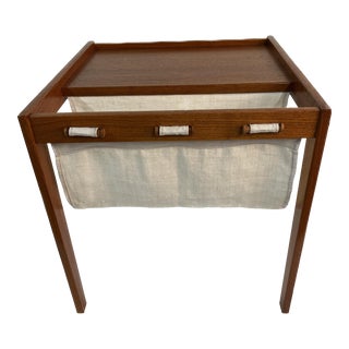 1960s Danish Teak Magazine Rack Side Table by Bent Silberg Møbler For Sale