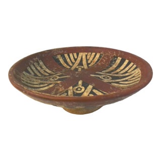 Vintage South American Colombian Terra Cotta Pedestal Bowl For Sale
