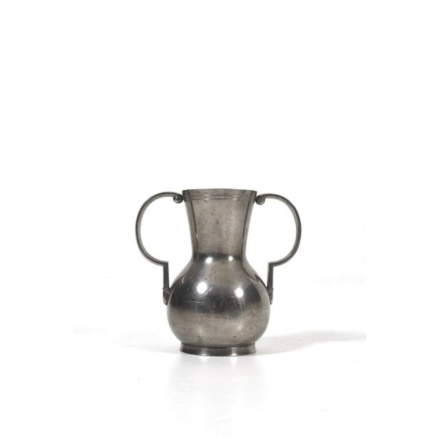 Scandinavian Modern Art Deco Pewter Vase from GAB, Stockholm, 1932 For Sale - Image 9 of 12