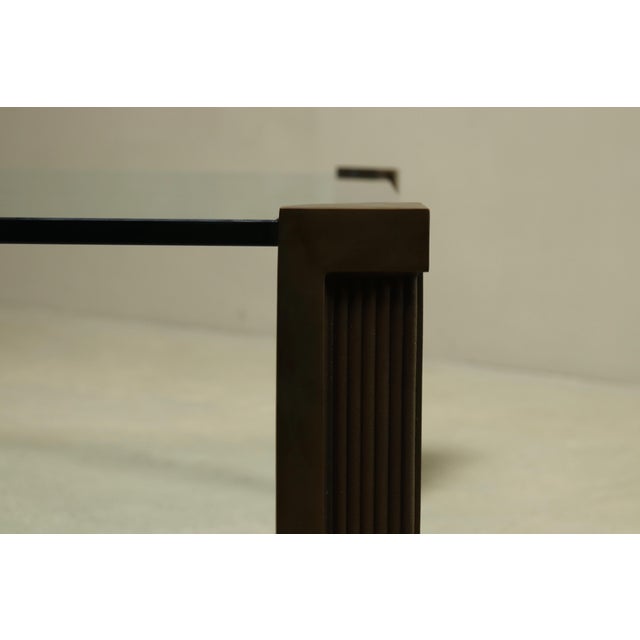 Large monumental coffee table designed by Peter Ghyczy in the 1970s. This piece is an example of brutalist elegance,...
