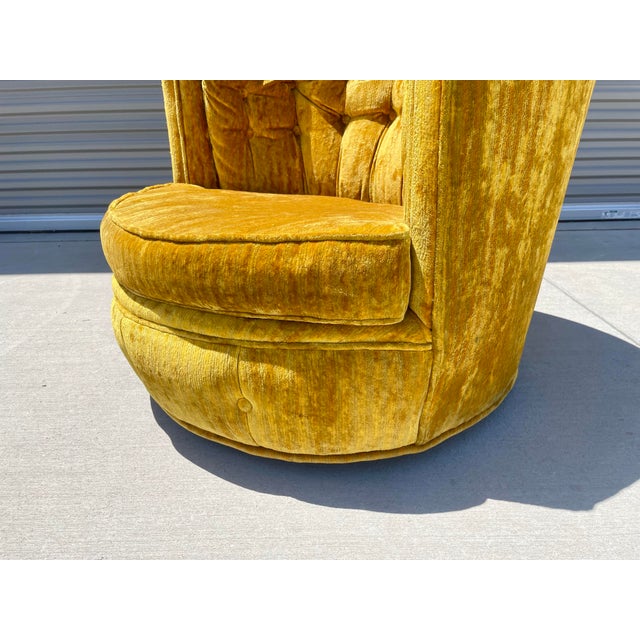 Vintage Yellow Velvet Swivel Lounge Chairs a Pair Chairish