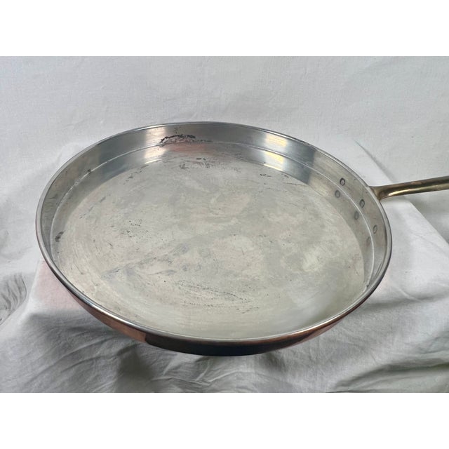 Vintage European Copper & Brass Crepe Pan For Sale - Image 10 of 10