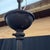 Black Antique Cast Iron Gas Lantern Pendant Light, Converted Gas Ceiling Fixture With Glass Shade For Sale - Image 8 of 8