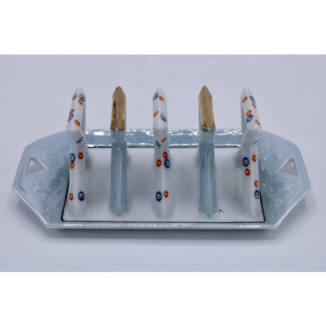 Vintage Art Deco Ceramic Toast Rack / Letter Holder For Sale In Tulsa - Image 6 of 10