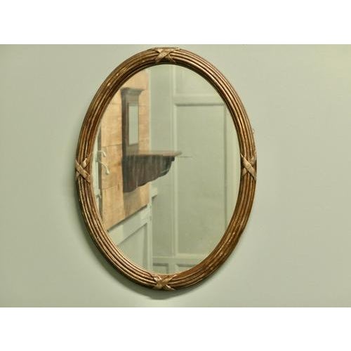 Large Oval Gilt Wall Mirror, 1920 For Sale - Image 3 of 7