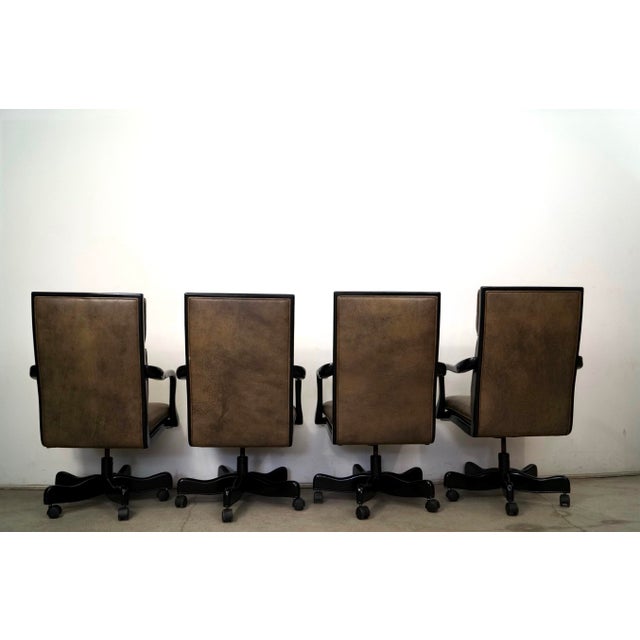 2010s 2010’s Hancock & Moore Leather Executive Office Desk Chairs - Set of 4 For Sale - Image 5 of 12