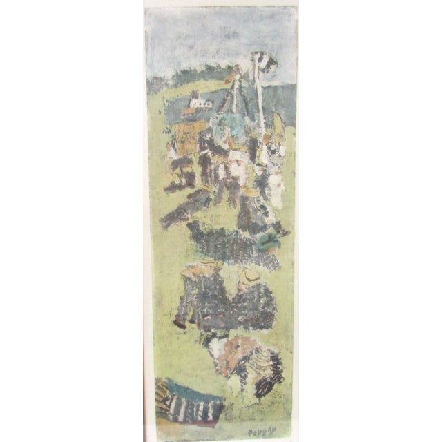 Abstract Jean Pougny Signed Lithograph on the Beach Circa 1950s Numbered 23/150, Framed For Sale - Image 3 of 8