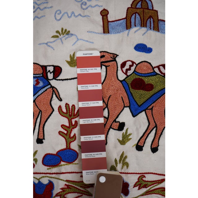 Bohemian Suzani Wall Hanging - Camel Runner For Sale - Image 12 of 13