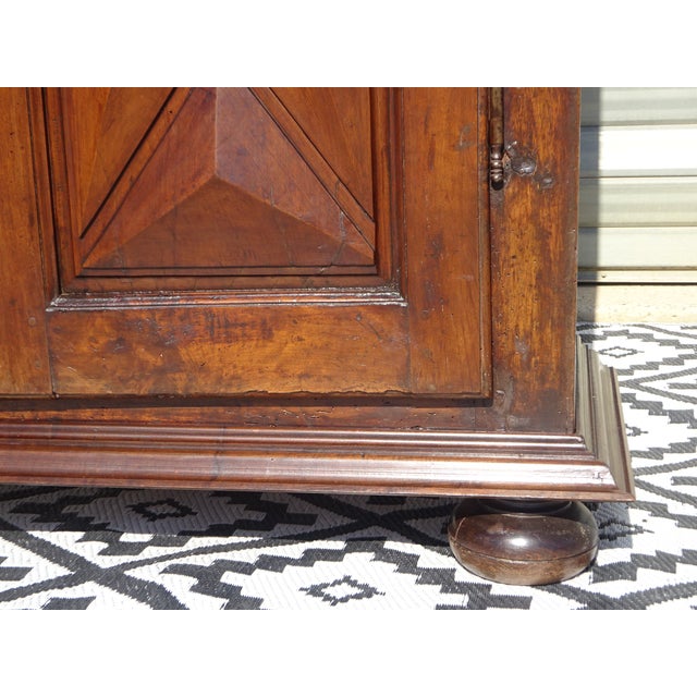 Louis XIII Style Walnut Wardrobe with Diamond Points For Sale - Image 12 of 18