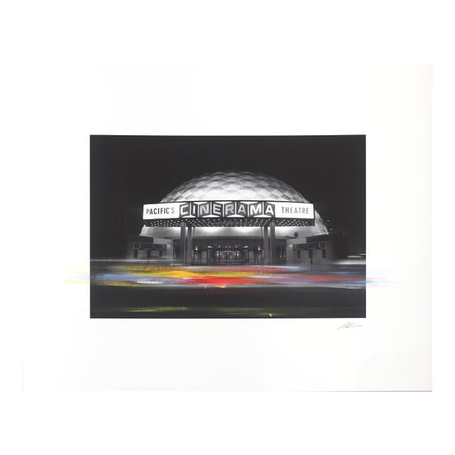 Cinerama 2 - Original Retro Los Angeles Theater Landscape Mixed Media Photography Art on Paper For Sale