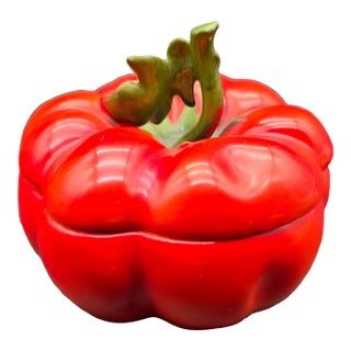 Antique Royal Bayreuth Tomato Porcelain Trinket Dish For Sale