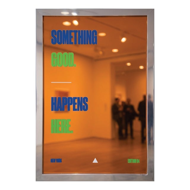 Castellano Giuseppe, Reflected Visibility (Orange), 2026, Front Laser Engraving on Mirrored Acrylic Glass and Acrylic For Sale