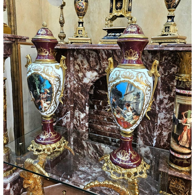 Enhance your home with this exquisite French-style decorative porcelain vase, sold individually and designed to bring...