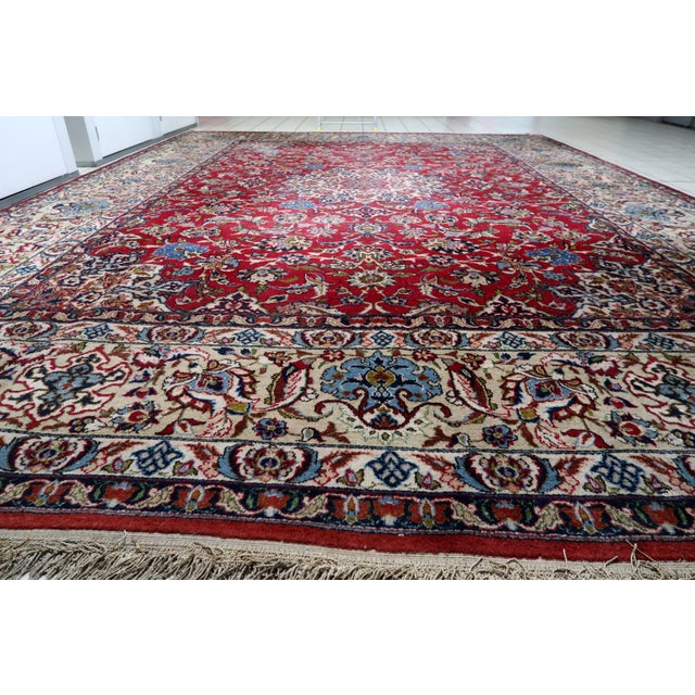 1900 - 1909 1900s, Antique Persian Tabriz Handmade Rug 10.1' X 13.3' For Sale - Image 5 of 18