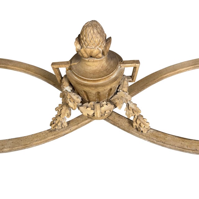 French Antique Louis XVI Console Table, Carved Pine & Marble Top, 1870 For Sale - Image 3 of 10