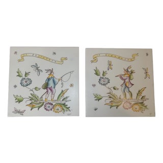 Tiles by Gio Ponti for Richard Ginori, Italy, 1940s, Set of 2 For Sale