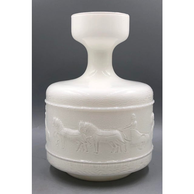 Large Neoclassical Opaline Glass Vase with a Chariot Relief by Opaline Florence, Italy, 1919 For Sale - Image 15 of 15