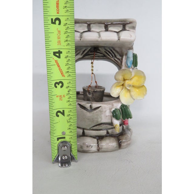 Hand Painted Porcelain Ceramic Wishing Well With Hanging Bucket Figurine 5047c For Sale In Miami - Image 6 of 15