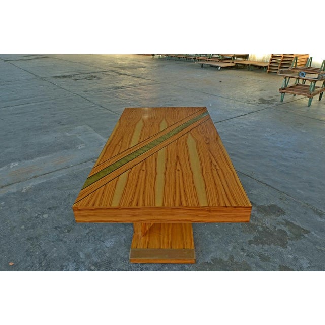 Olive Root and Brass Sculpture Table with Three Drawers, Italy, 1950s For Sale - Image 4 of 10