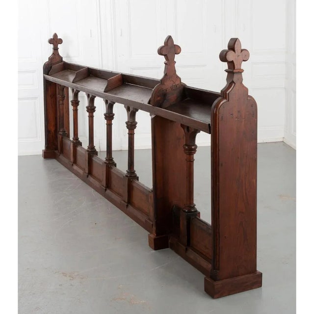 French 19th Century Walnut & Oak Church Altar Railing For Sale - Image 12 of 13