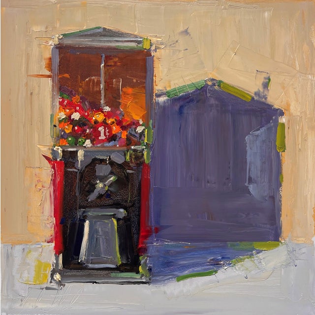 Wayne's World by Clyde Steadman | Oil on Board Still life of a floral arrangement in a vase. For Sale