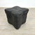 Mid-Century Modern Black Leather Pouf For Sale - Image 3 of 5