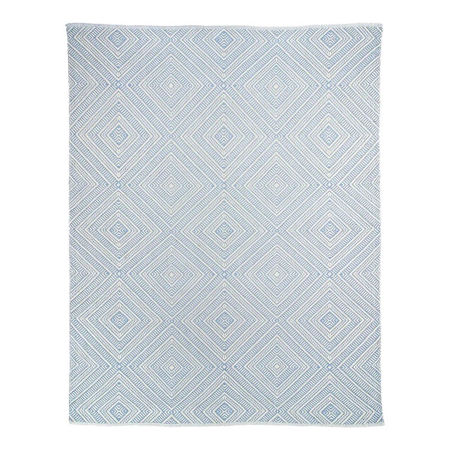 Schumacher Tortola 10' x 14' Indoor/Outdoor Rug in Sky For Sale