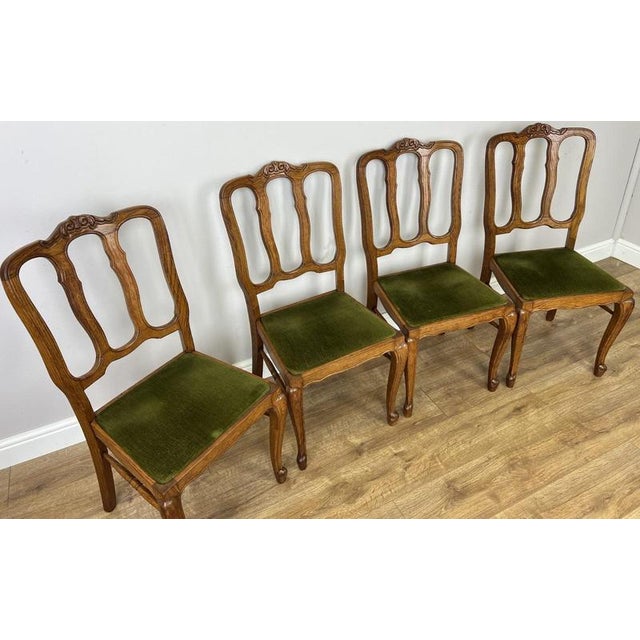 French Dining Chairs in Oak, Set of 4 For Sale - Image 3 of 13