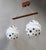 Mid-Century Modern Vintage Czechoslovak Double Pendant Light in Spotted Opaline Glass and Wood, 1960s For Sale - Image 3 of 10