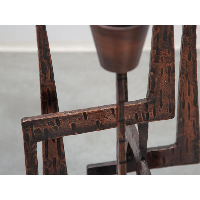 Brutalist Candleholder Sculpture in Wrought Iron, France, 1970s For Sale - Image 14 of 16