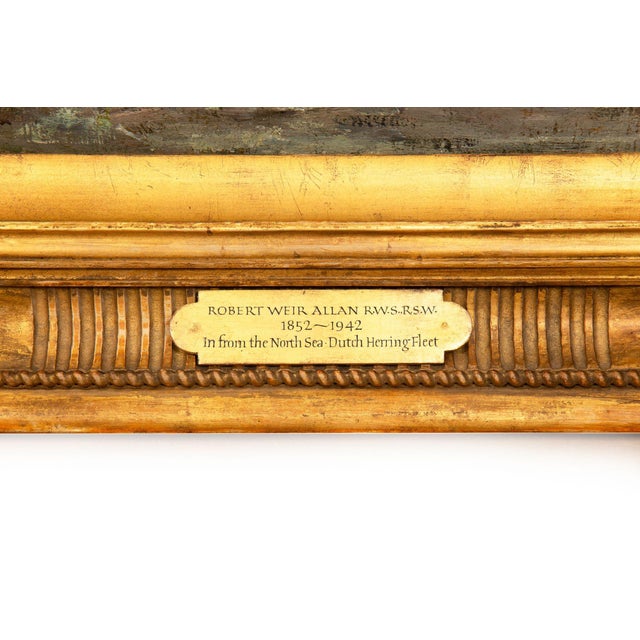 “Dutch Herring Fleet” Dockside Barbizon Painting by Robert Weir Allan r.s.A For Sale - Image 12 of 18