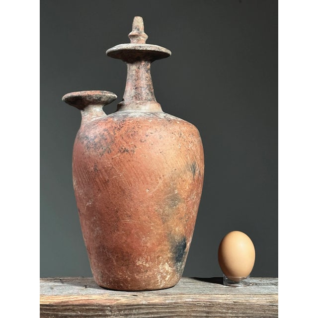 Antique 18th C. Indonesian Kendi Wood Fired Terracotta Water Vessel For Sale - Image 4 of 7