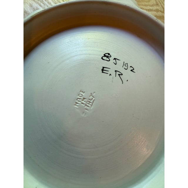 Mid 20th Century Italian Hand-Painted Ceramic Tiered Seafood & Appetizer Server With Pearl Glaze For Sale - Image 6 of 9