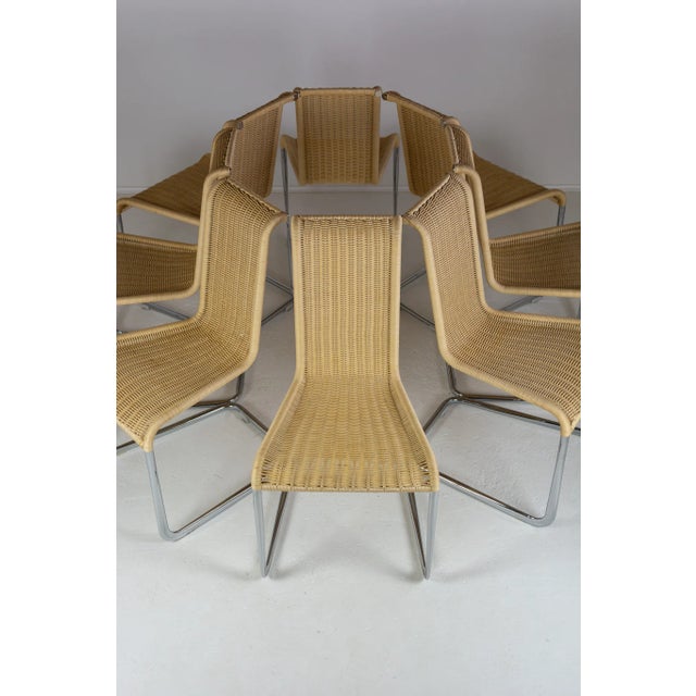 Beige B20 Cane and Chrome Cantilever Dining Chairs by Axel Bruchhäuser for Tecta, 1990s, Set of 8 For Sale - Image 8 of 11
