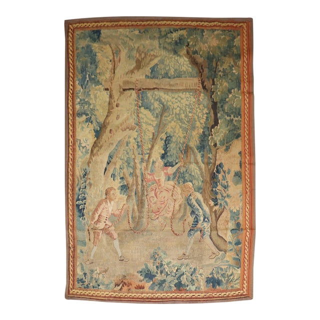 Late 18th Century Flemish Man Woman Tapestry rug no. 10937 For Sale