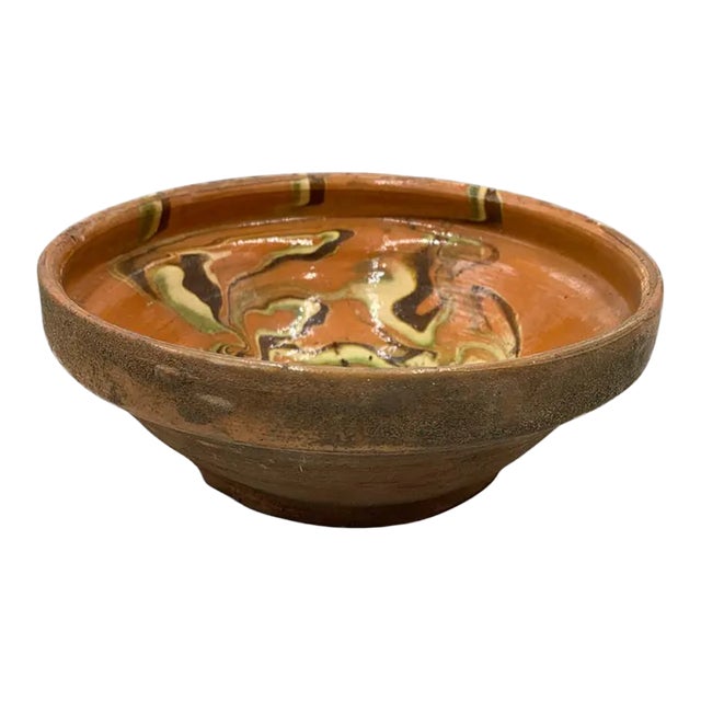 Vintage Hungarian Folk Art Decorative Bowl For Sale