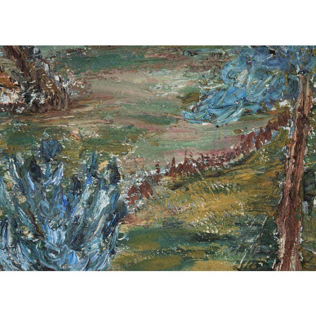Looking Down at the Ranch, Abstract Expressionist Landscape by Alma B. Leamey For Sale - Image 10 of 13
