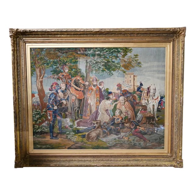 After Hartwich, Scotland Mourning, 1860, Needlepoint Tapestry For Sale