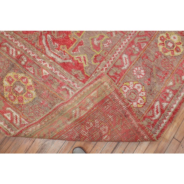 Brown Antique Zabihi Collection Oversize Oushak Rug - 11'5" x 13'10" For Sale - Image 8 of 12