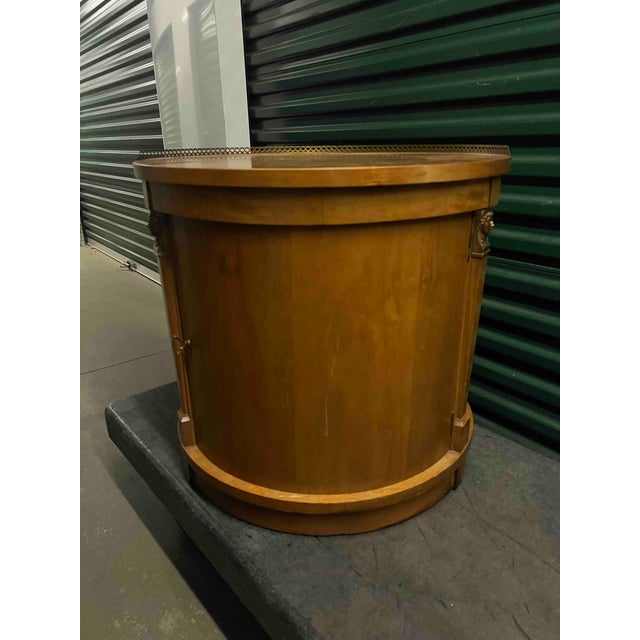 Mid-Century Vintage Drum Side Table. Made by 'Century Furniture'. Solid hardwood construction. Matching dresser, mirror,...