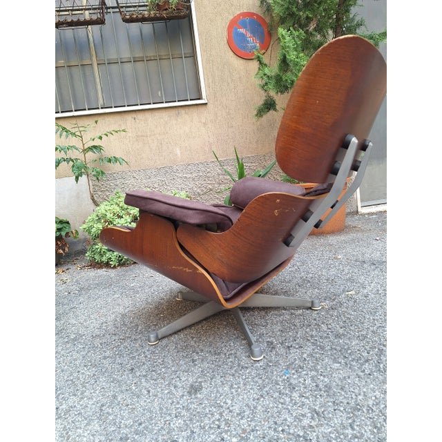Mid-Century Modern Lounge Chair in Grey Fabric by Charles & Ray Eames for ICF De Padova, 1960s For Sale - Image 3 of 18