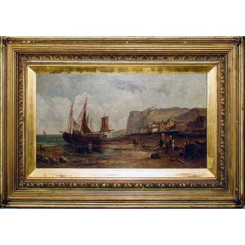 Unknown, Northern French Coast, 19th Century, Oil Painting, Framed For Sale