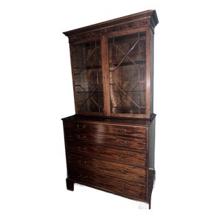 Antique English 19th Century Butler's. Desk With Breakfront on Top For Sale