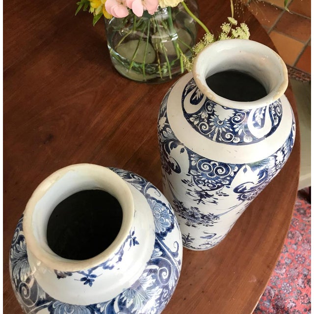 Late 18th Century Vases from Delft, 1890s, Set of 2 For Sale - Image 10 of 14