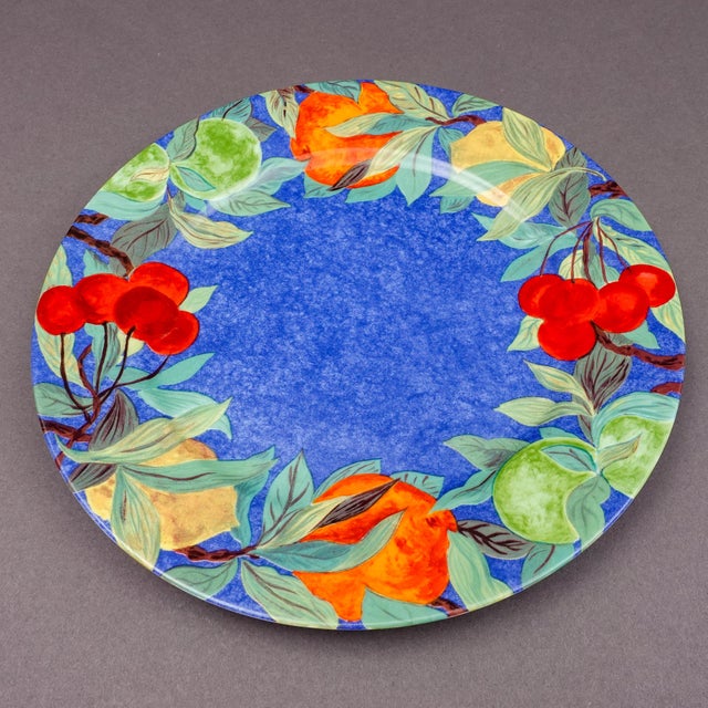 Mid 20th Century Mid 20th Century Laure Japy Paris Limoges Jardin Bleu Fruit Charger Service Plates- Set of 4 For Sale - Image 5 of 7