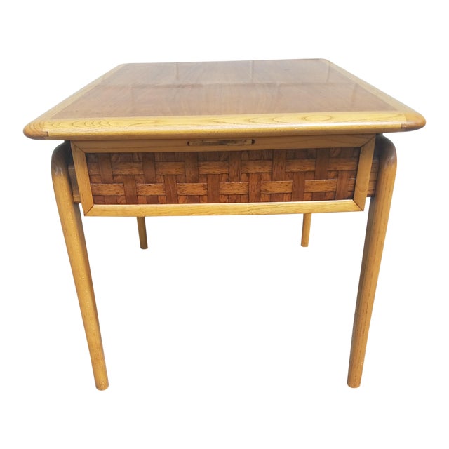 1970s Mid Century Modern Lane Furniture Perception Brass and Basket