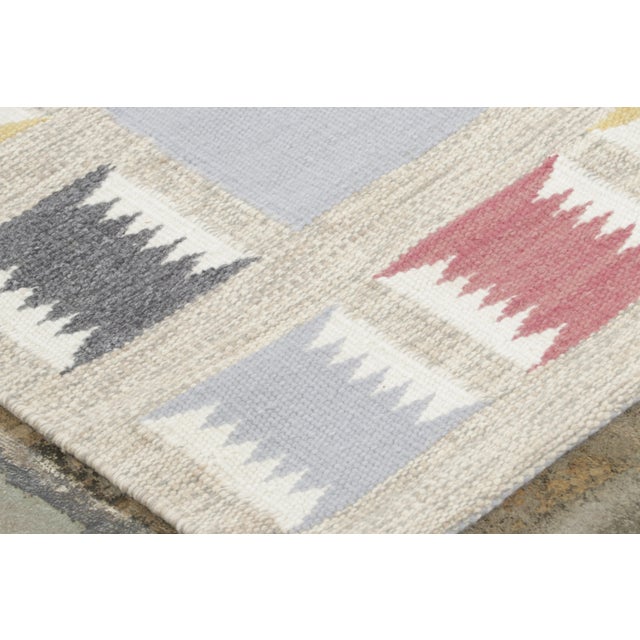 2020s Contemporary Scandinavian Style Blue Geometric Wool Rug by Rug & Kilim, India For Sale - Image 5 of 9