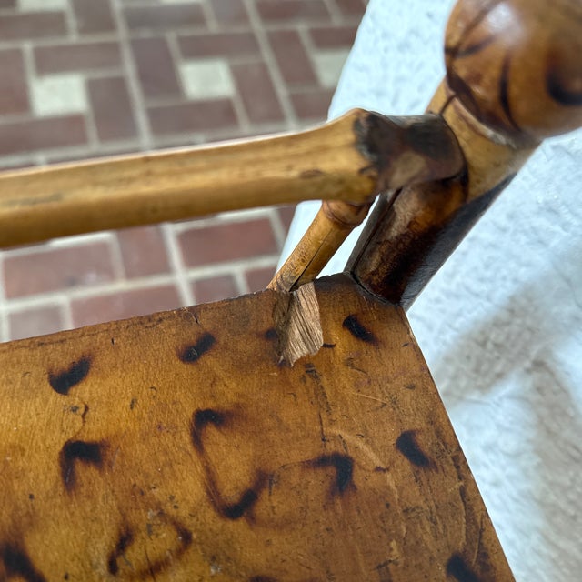 Antique Stick and Ball Burnt Bamboo English Bookshelf/ Etagere For Sale - Image 9 of 12