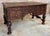 19th Century French Renaissance Hand Carved Desk or Writing Table with Carved St For Sale - Image 9 of 18